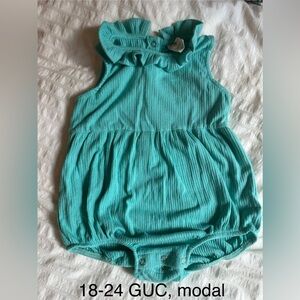 SOLD Kate Quinn Aqua Sleeveless Romper